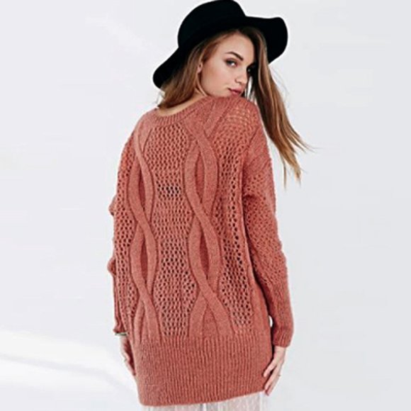 NEW Urban Outfitter Kate Deep V Neck Sweater Tunic - Picture 6 of 7